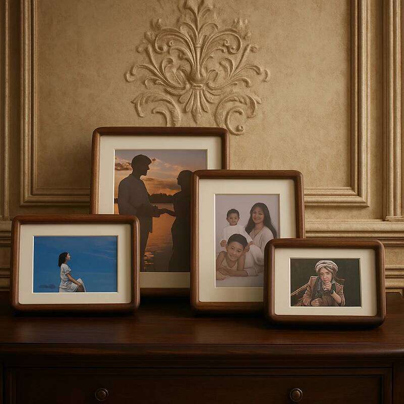 Black Walnut Photo 6/7/8/10 Inch Solid Wood Picture Frame Mortise-Tenon Craft Swing Table Display for Home Decoration S260205