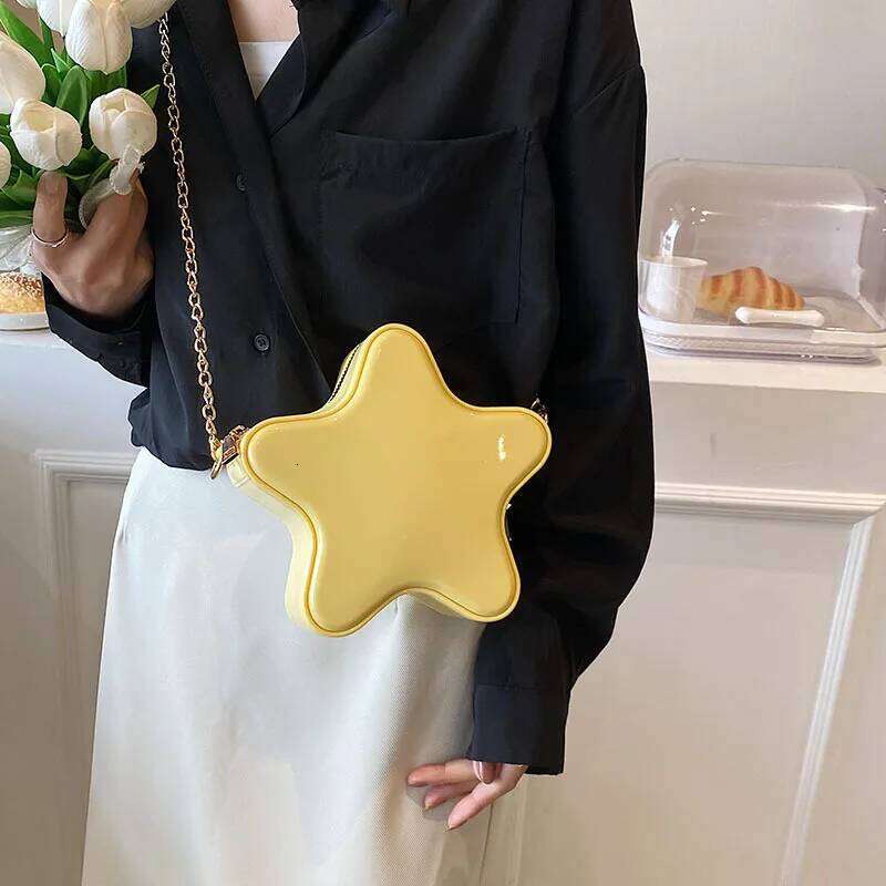 Star Shape Women's Crossbody Bag Cute Pink Shoulder Handbag With Chain Candy Color Luxury Designer Kid's Fashion Mini Coin Purse Y260205