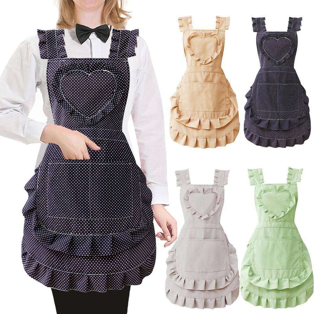 Cotton Canvas Apron Kitchen Household Small Fresh Female Fashion Wear-resistant Waist Breathable Anti-fouling Women's Overalls S260205