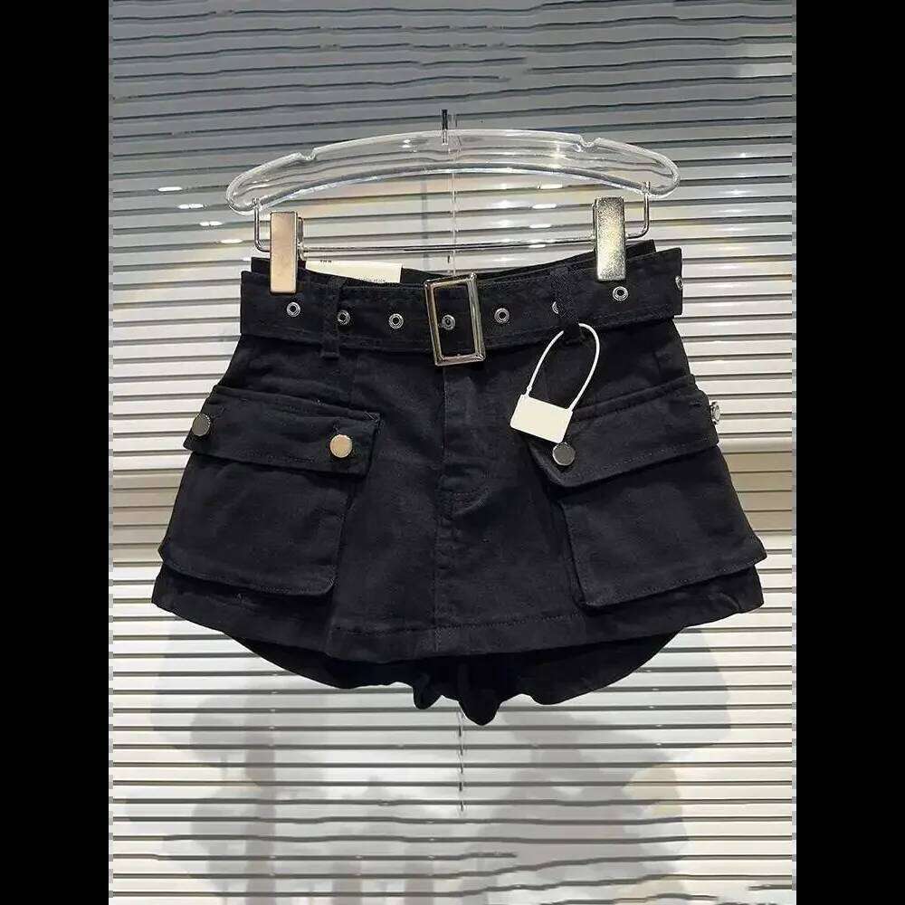 Belt jeans For Women 2025 Summer New Casual High Waist Mini Shorts Skirts Female C260206