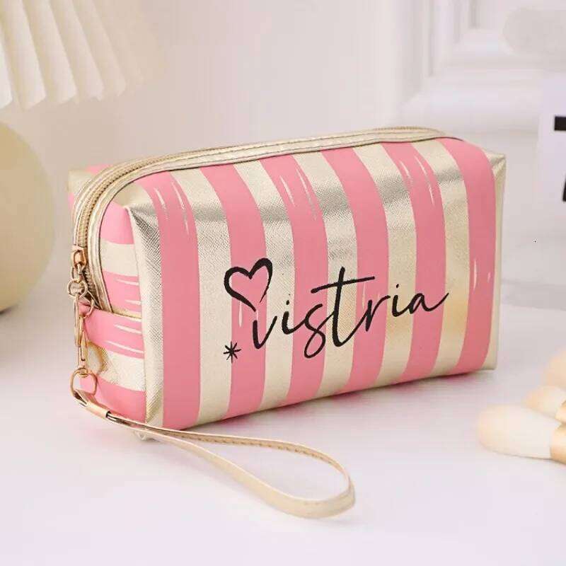 Striped Small Size High-value Handbag Mini Portable Makeup Storage Waterproof Women's Bag Y260206