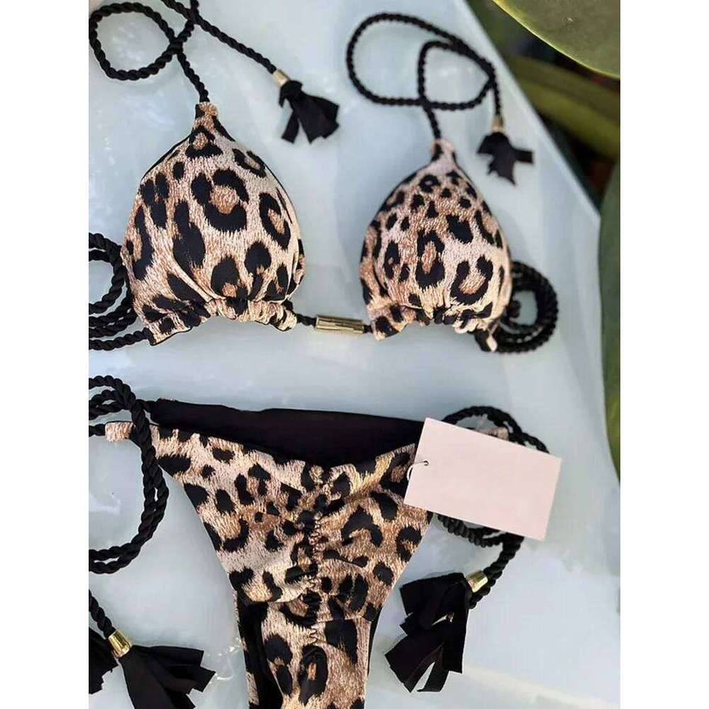 Sexy Swimsuit Women Triangle Bikinis Set Thong Bandage Swimsuits Solid Color bathing suit Two Piece String Swimear Beach Wear Z260206