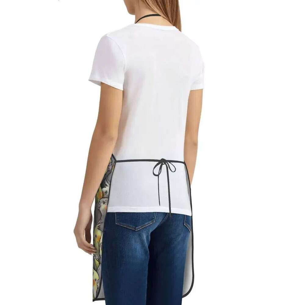 Unisex Funny Cockatiels Galore Bib Apron Adult Women Men Chef Tablier Cuisine for Cooking Kitchen Parrot Birds Baking S260205