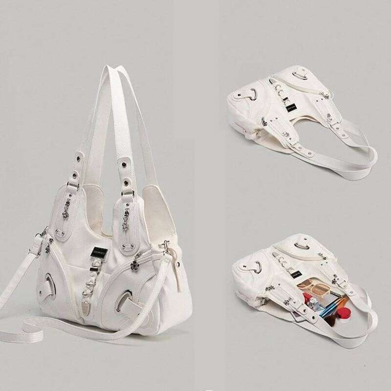 Retro Subculture Large Capacity Women's Handbag Luxury Soft Crossbody Fashion Ladies Tote Bag Harajuku Aesthetic Bags Y260205