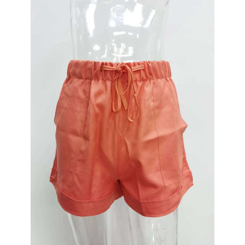 Summer New Comfortable Casual Commuting Silk Shorts Women's European High Waist Lace Loose Wide Leg Pants XJ260206