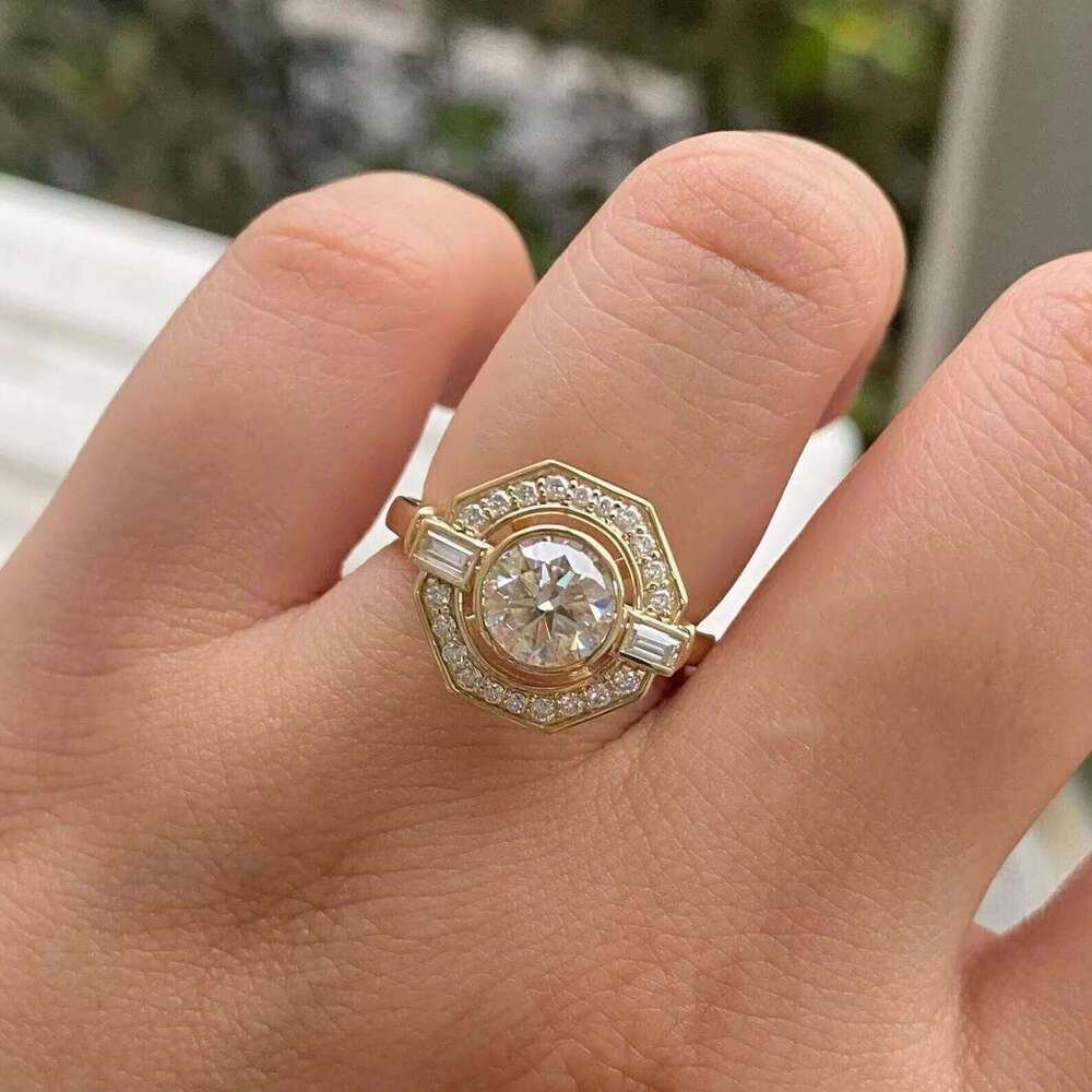 High Quality 10K Gold Moissanite Diamond Ring For Wedding Or Anniversary & Gift Use Available At Export Price