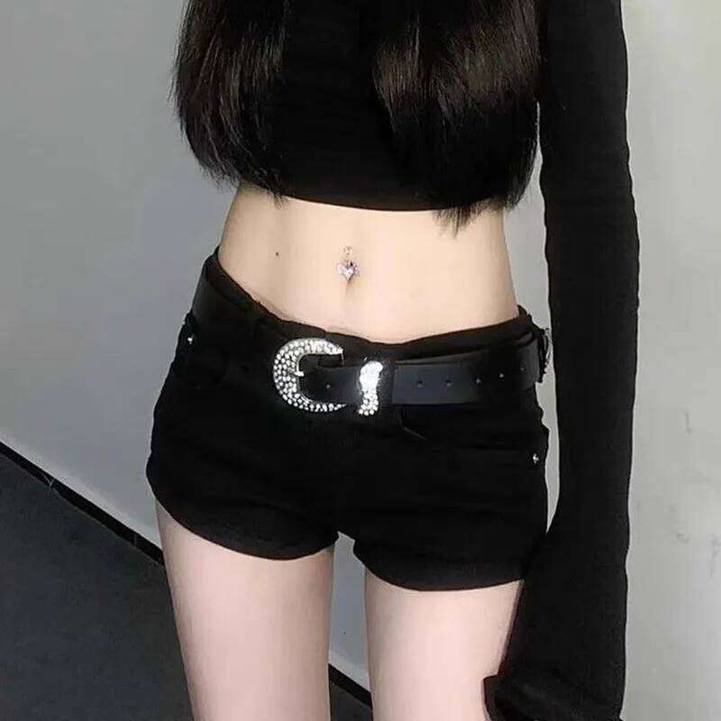 Black Denim for Women New European Style Trendy Summer Mini Shorts Female Sexy Sheath Night Club Slim Ultrashort Jeans XJ260206