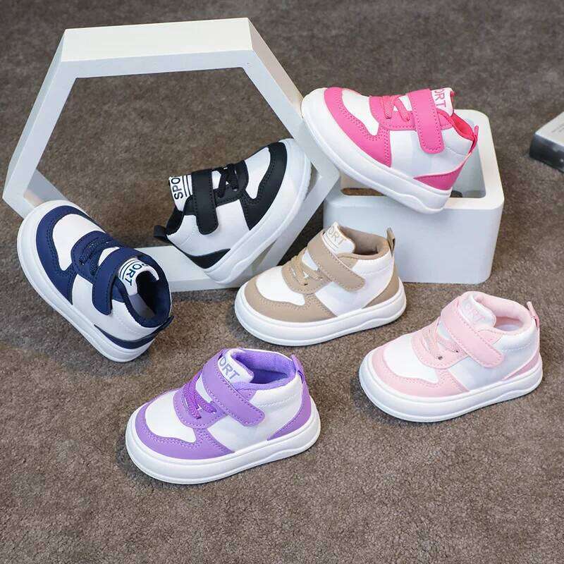 Fashion Kids Sneakers Spring Autumn High Top Breathable Casual Girls Non-slip Board Boys Outdoors Basketball Shoes 26Y0206