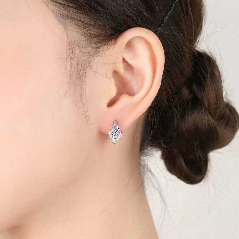 Best Selling Hypoallergenic Colorful Lab-Created Moissanite Pendant Earrings for Women Jewelry Gift