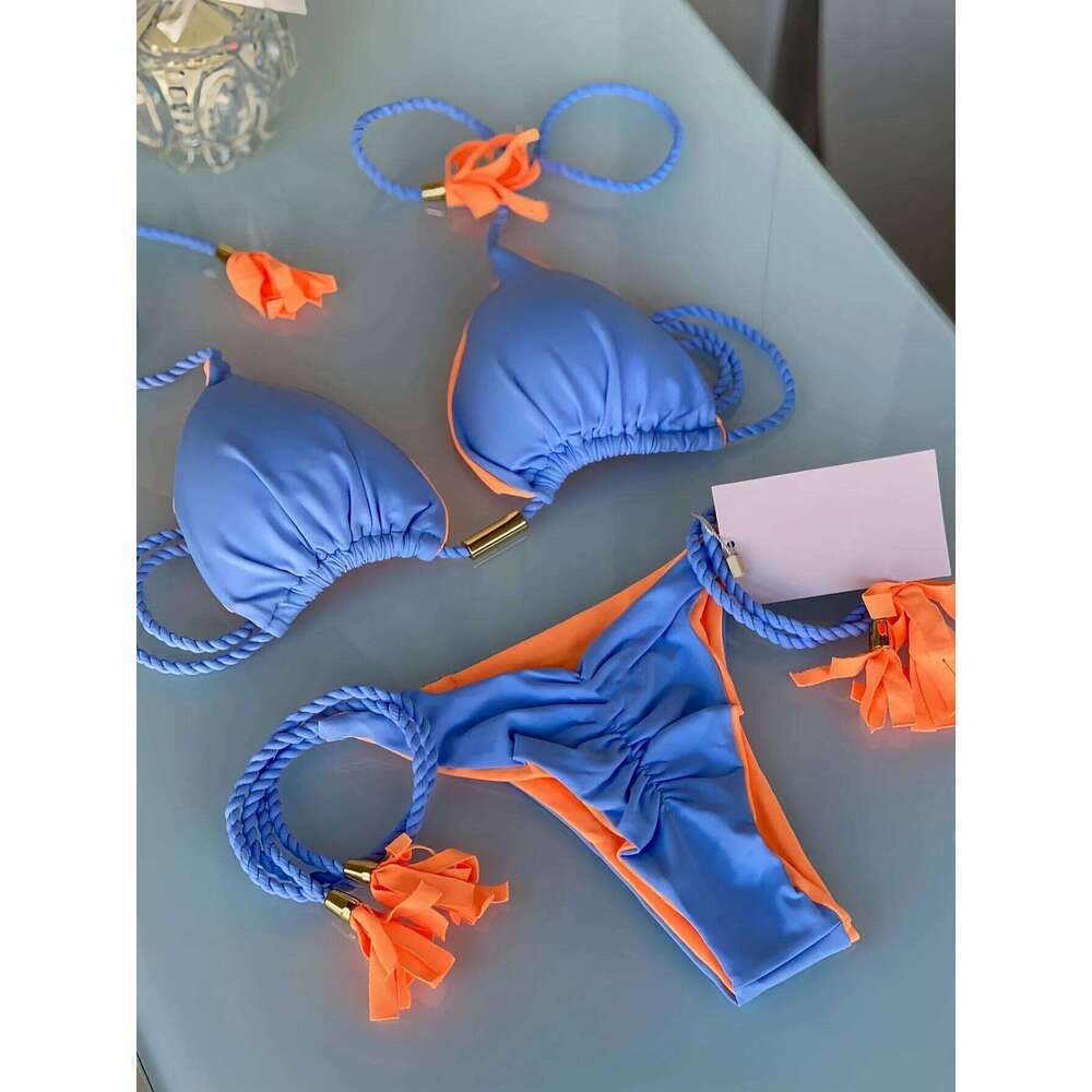 2025 New Sexy Beach Women's Swimsuit Braiding rope Bikinis Set Two-piece Triangle Swimwear Bathing Suit Brazilian Biquinis Z260206
