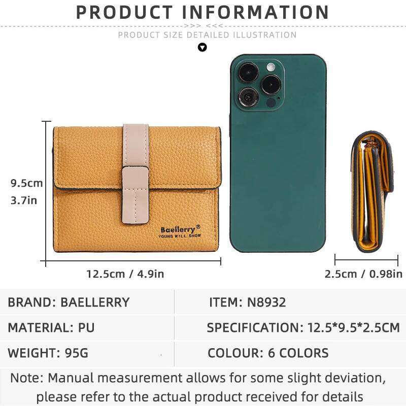 Fashion Three-Fold Multi-Card Color Block Money Clip New Women'S Short Multi-Functional Zipper Buckle Purse Wallet Y260206