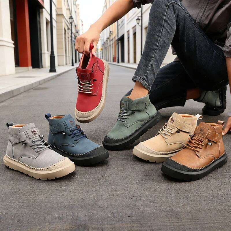 Handmade Leather Wide Toe for Women Spring Summer Breath Platform Causal Loafers Lace-up Minimalist Non-slip Walking Shoes