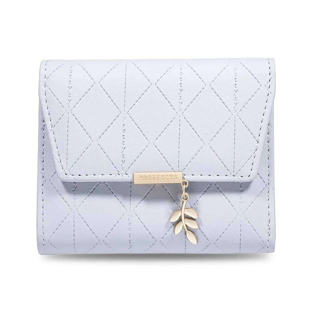 PU leather short small with buckle, three-fold zipper, pocket, student coin purse, square portable wallet Y260206