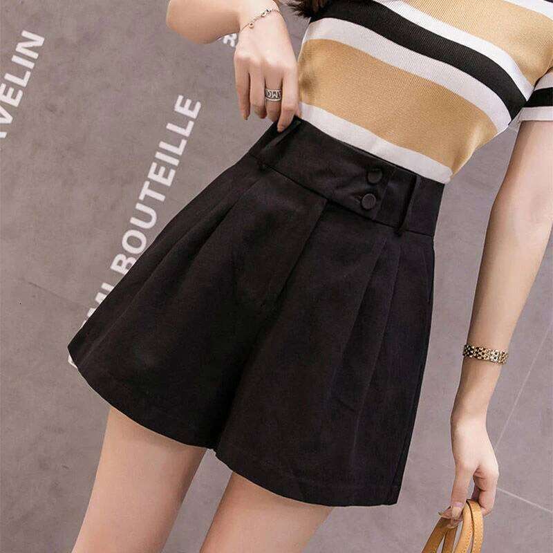 Women's Shorts Yellow Loose Wide High Waist Outdoor To Wear Comfy Streetwear Baggy Female Short Pants Aesthetic Harajuku Fashion XJ260206