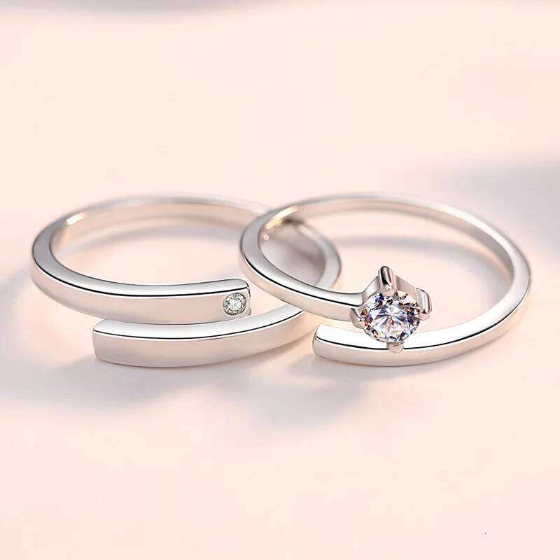 Real 925 Stelring Silver Women's New Jewelry Crystal Zircon Fashion Opening Couple Ring For Man XY0389 W260206