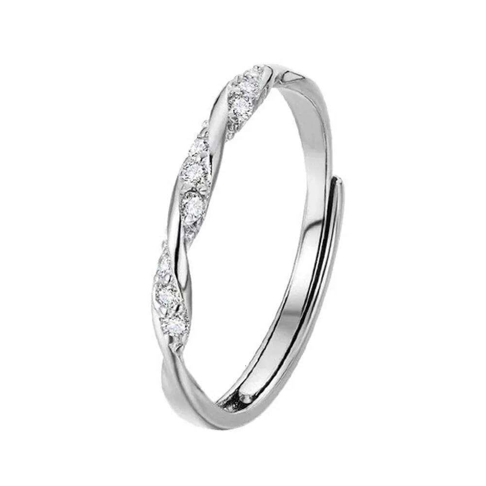 925 Sterling Silver Mobius Couple Ring Inlaid With Aaa Zircon Valentine's Day Anniversary Gift W260206