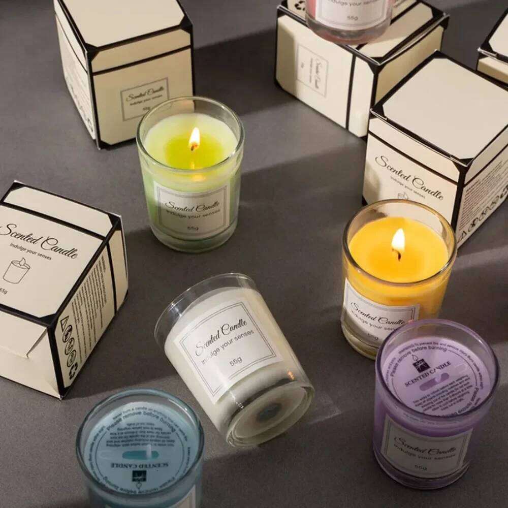 2026 Premium Box Glass Handmade Soy Wax Smokeless Creative Aromatherapy Candle Companion Gift S260205 25b