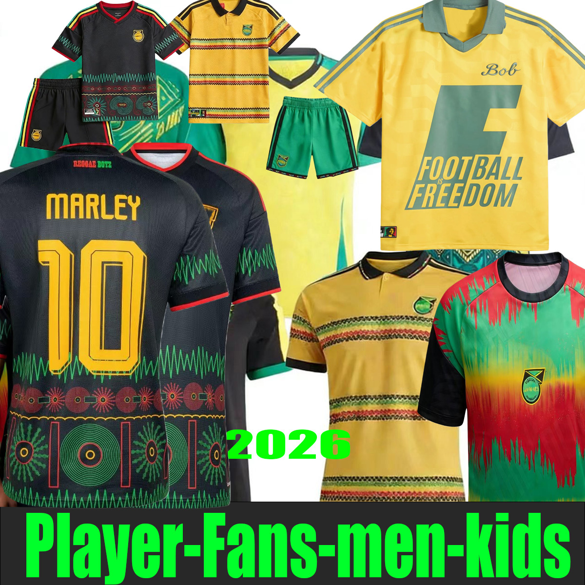 Jamaica jersey 2026 World Cup home soccer jerseys Bob Marley 25 26 away football shirt EARLE BAILEY MORRISON LOWE WHITMORE DAWES SINCLAIRLOWE NICHOLSON Uniform 888
