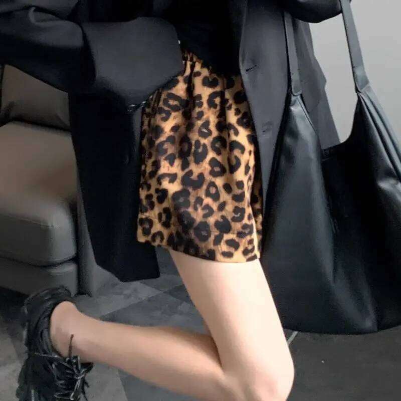 Leopard Casual Women Summer High Waist Loose Shorts XJ260206
