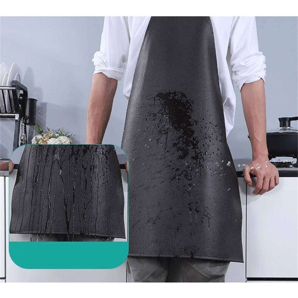 PVC Leather Waterproof Oilproof Heavy Duty Apron For Kitchen Cleaner Thermal Insulation Wear Electric Welding Aprons S260205