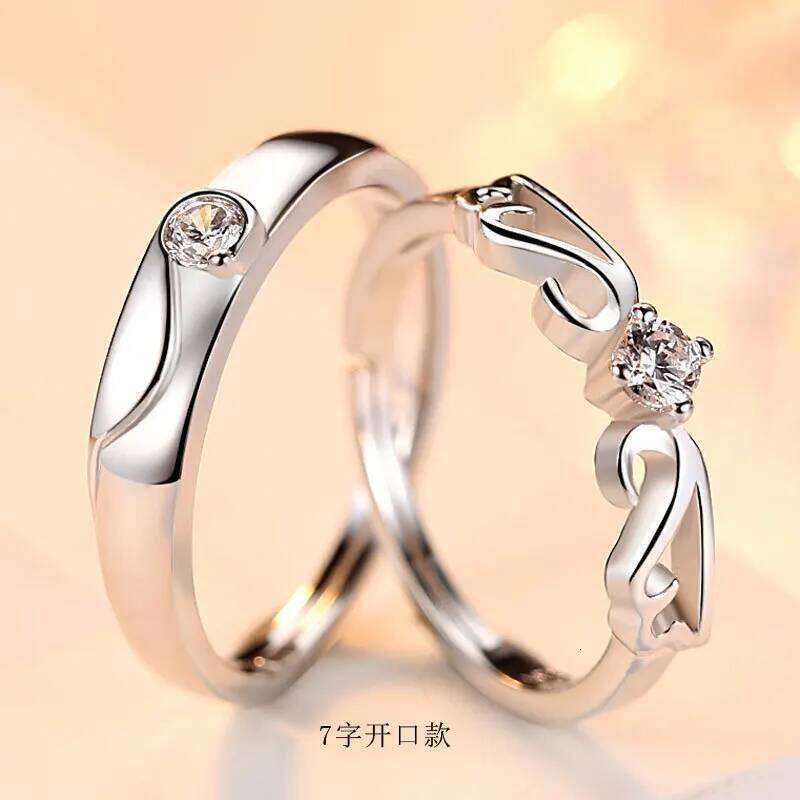 1 Pair Copper Plated Platinum Angel Wing Couple Rings Wedding Finger Jewelry Valentine Day Gift Wholesale Drop Shipping W260206