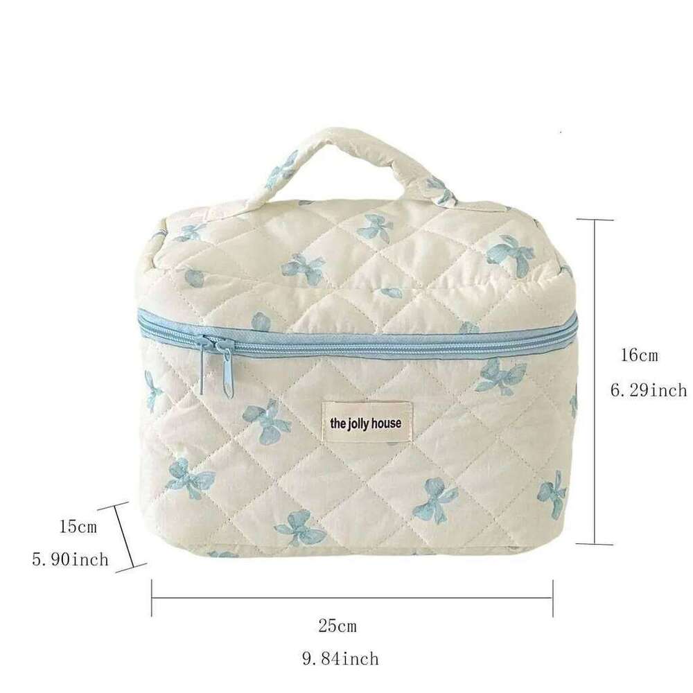Bow Makeup Large Capacity Portable Travel Toiletry Cosmetics Storage Bag for Girls Y260206