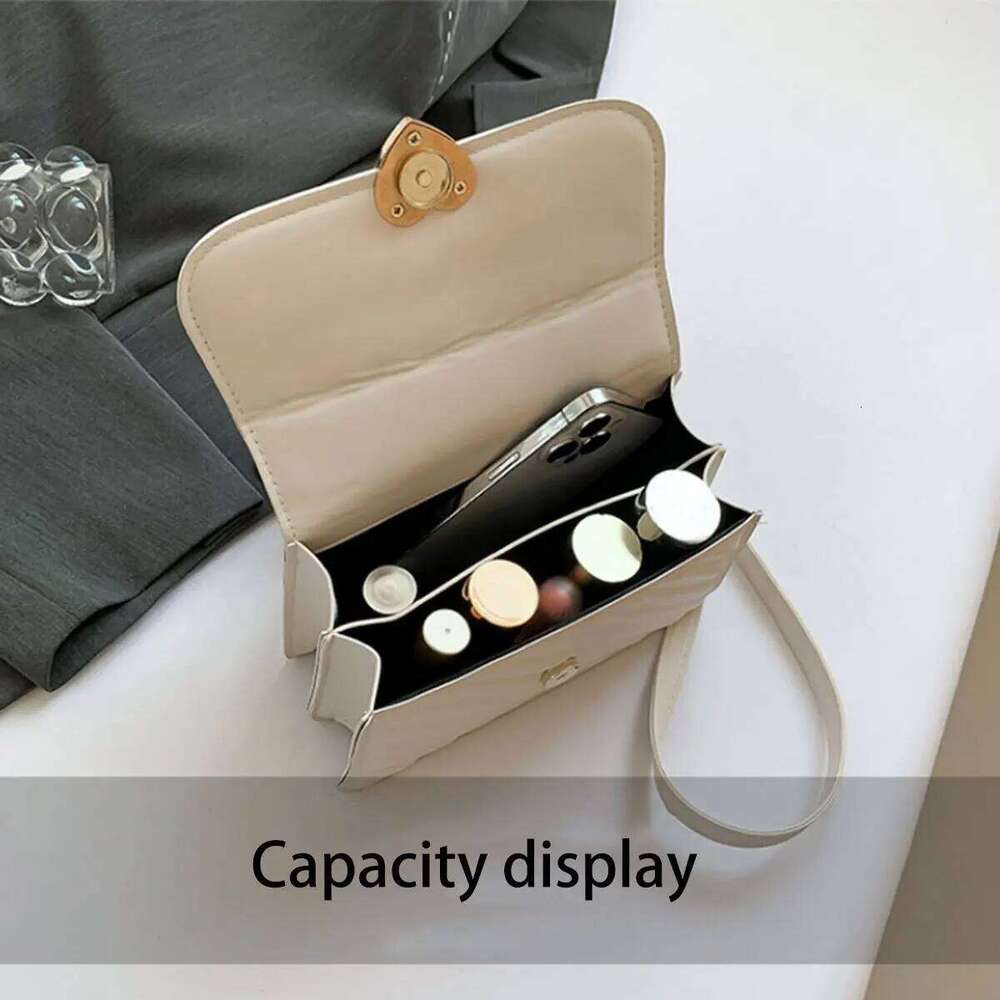 White fashion women's simple single shoulder crossbody exquisite PU texture hand carrying small square bag 1 pack XJ260129