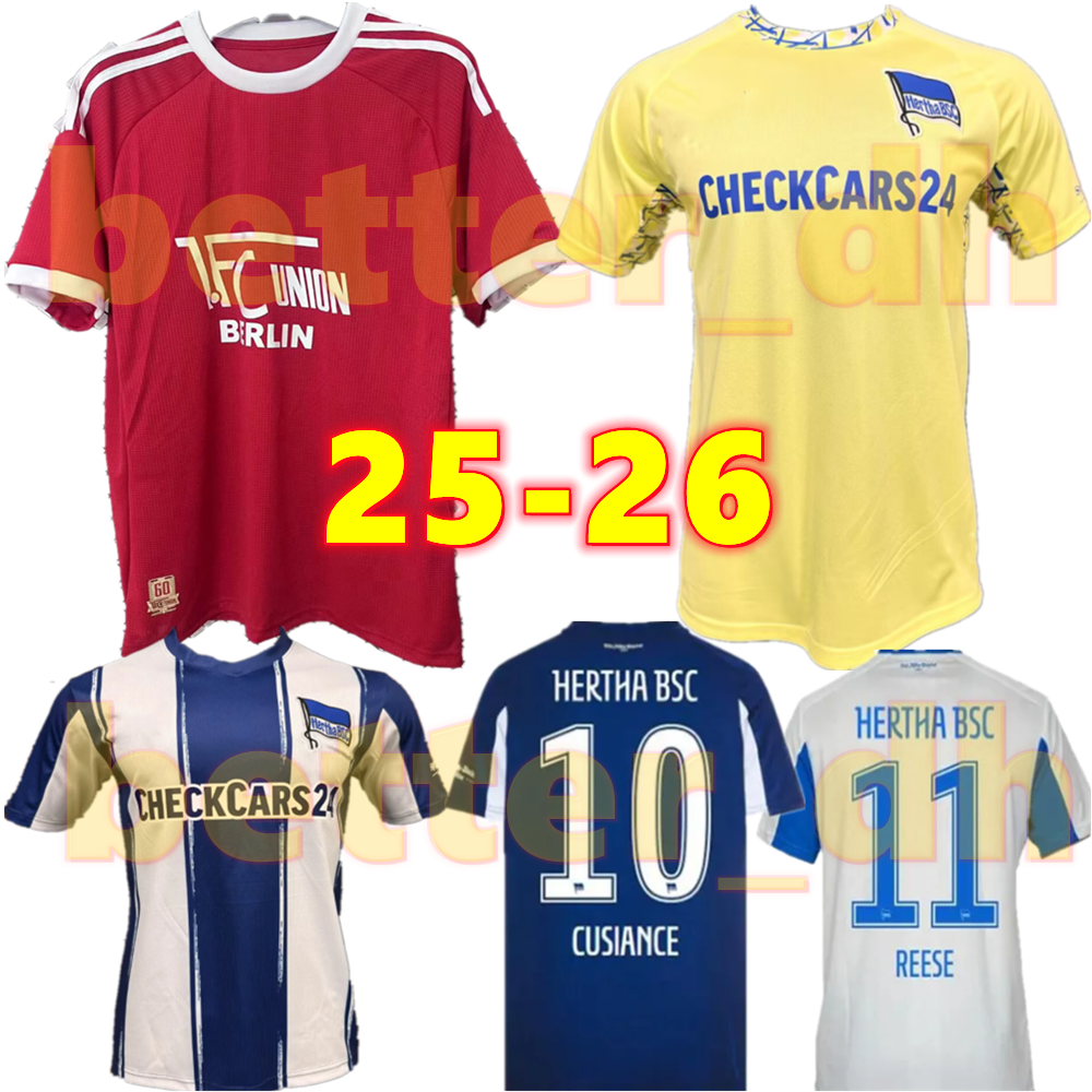 25 26 Hertha BSC Berlin Soccer Jerseys 2025 2026 PREVLJAK MARTEN MICKAEL SCHULER WINKLER FABIAN REESE CUISANCE Hertha BSC Fan Football Shirts Men kitss