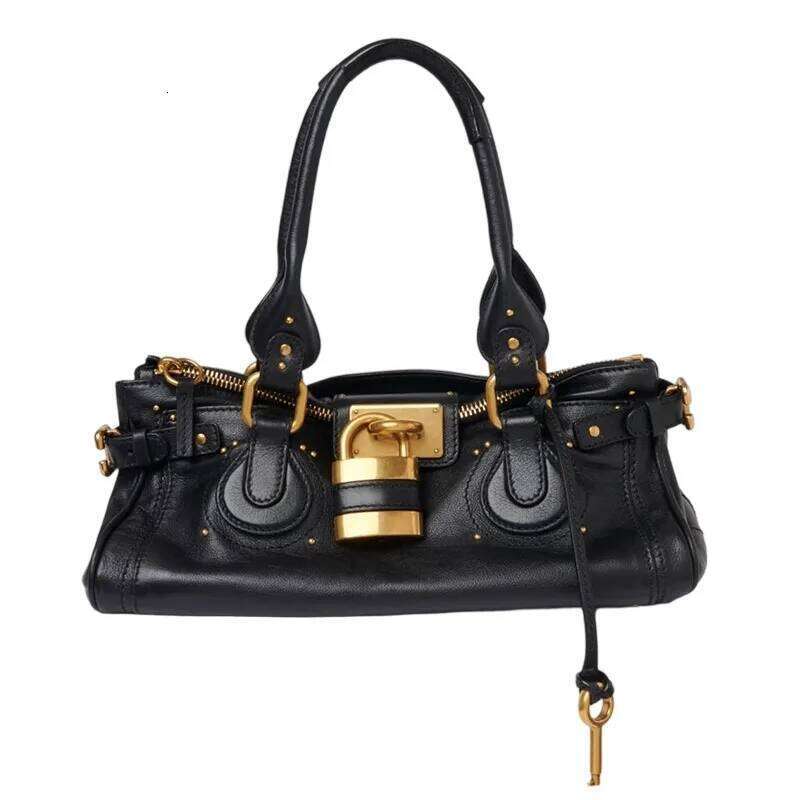 Vintage Lock Buckle Designer Tote Bag,Classic Large Capacity Commuting Shoulder Bag, Fashionable East West Top Handle Handbag Y260205