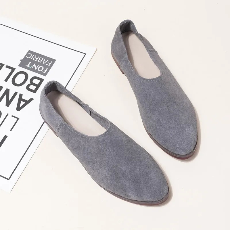 DIMANYU Women Spring Shoes Ballet Flats Slip-on Genuine Leather Large Size 41 42 43 Pointed Toe Womens Loafers 260124