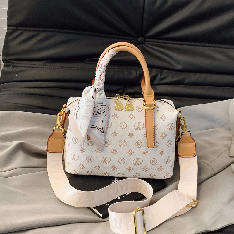 fashion bags luxury brand bags Boston Handheld Silk Scarf 2026 New Printed Bucket Shoulder Crossbody Bag for Women