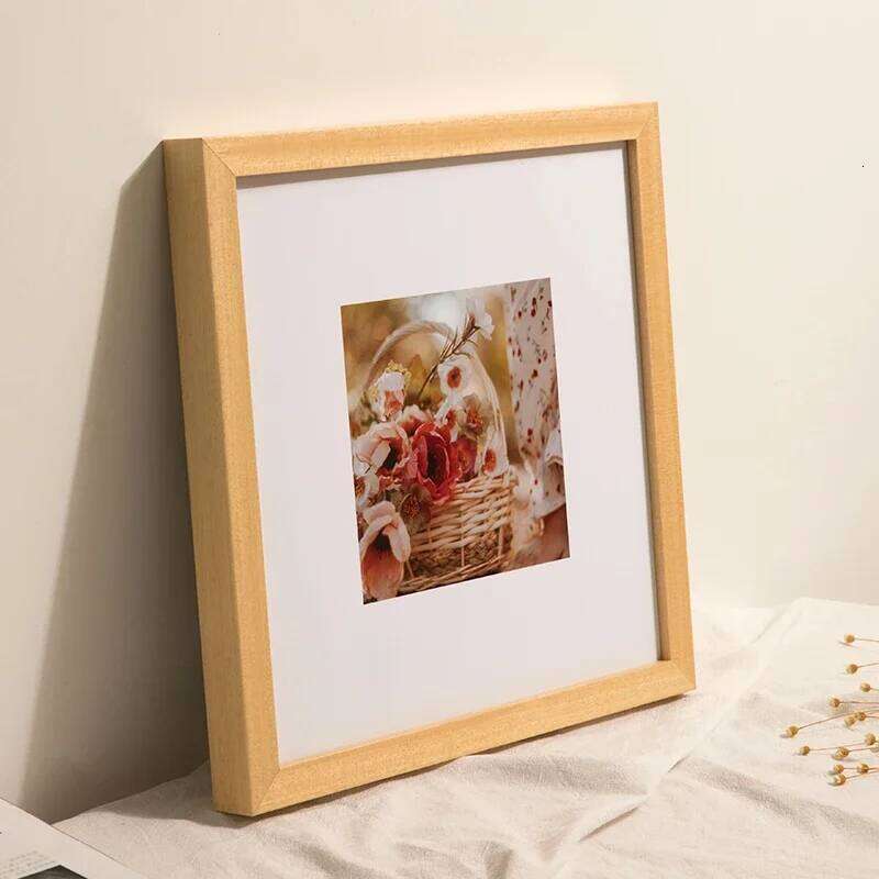 Minimalist Wooden Painting Decor Family Wedding Photo Frame Square Custom Portaretratos De Fotos Fathers Day Gifts S260205