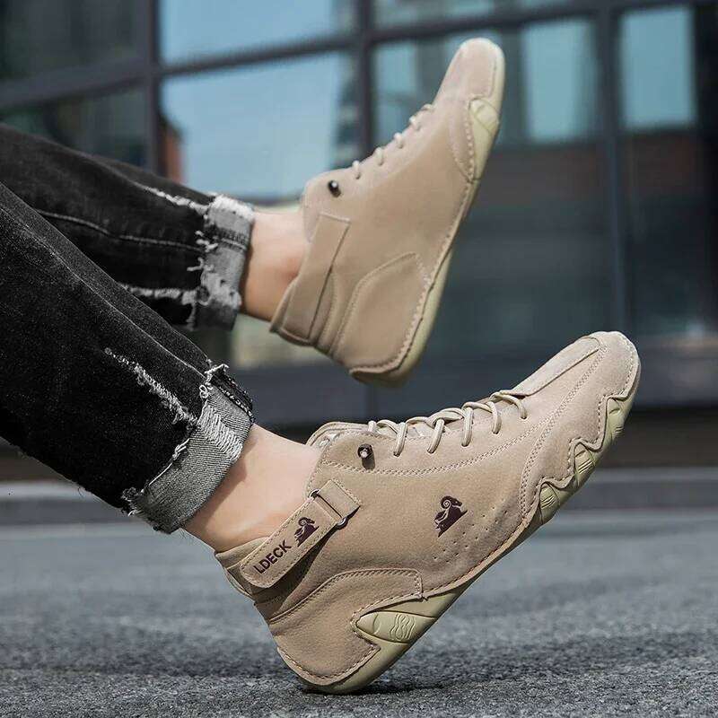 Casual Men's High Top Boots Comfortable Luxurious Brand Soft Fashionable Trendy Shoes Outdoor Activity Training Walking Loafers