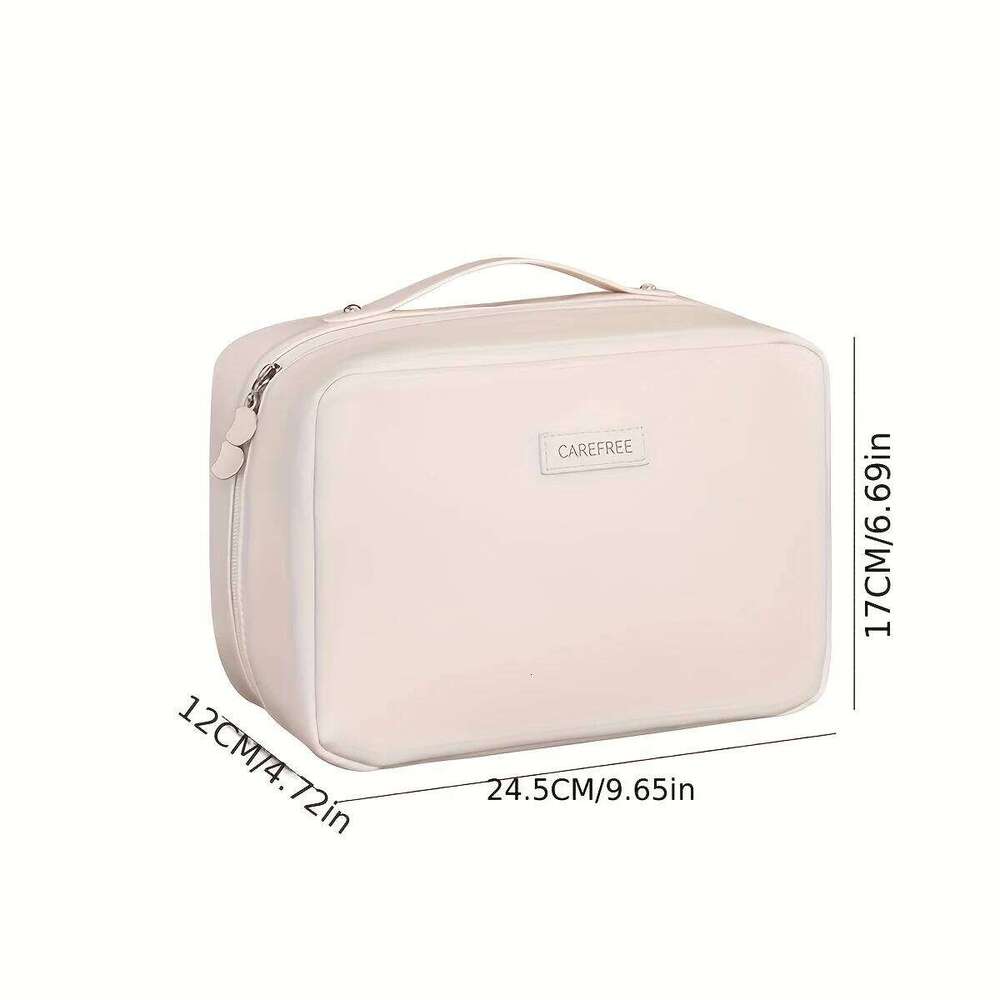 PU Flame Cosmetics Storage Double Zipper Makeup Brush Bag Business Travel Beauty Toiletries Sorting Bags Y260206