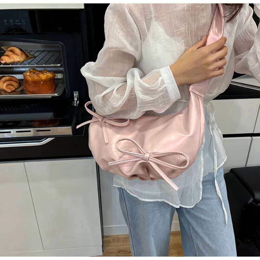 Y2K Bowknot Shoulder Bags Underarm Women Girls Cloud Crossbody Bag Delicate For Parties Street Fashionable Events Y260205