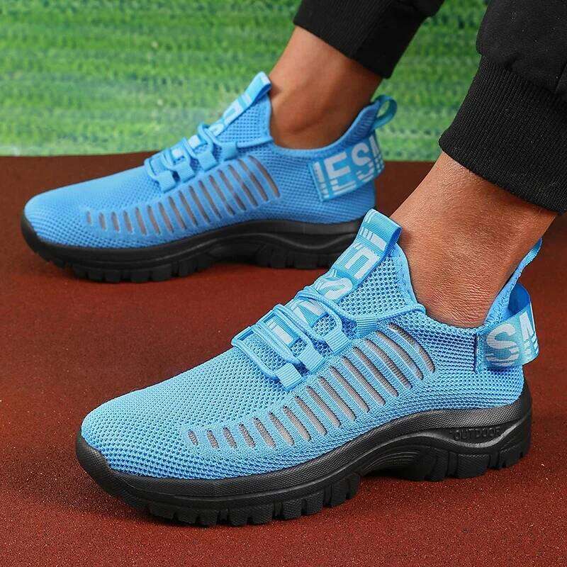 Men's Trendy Design Mesh Lightweight Breathable Comfortable Non Slip with A Lace Up Sole for Casual Walking Sports Shoes