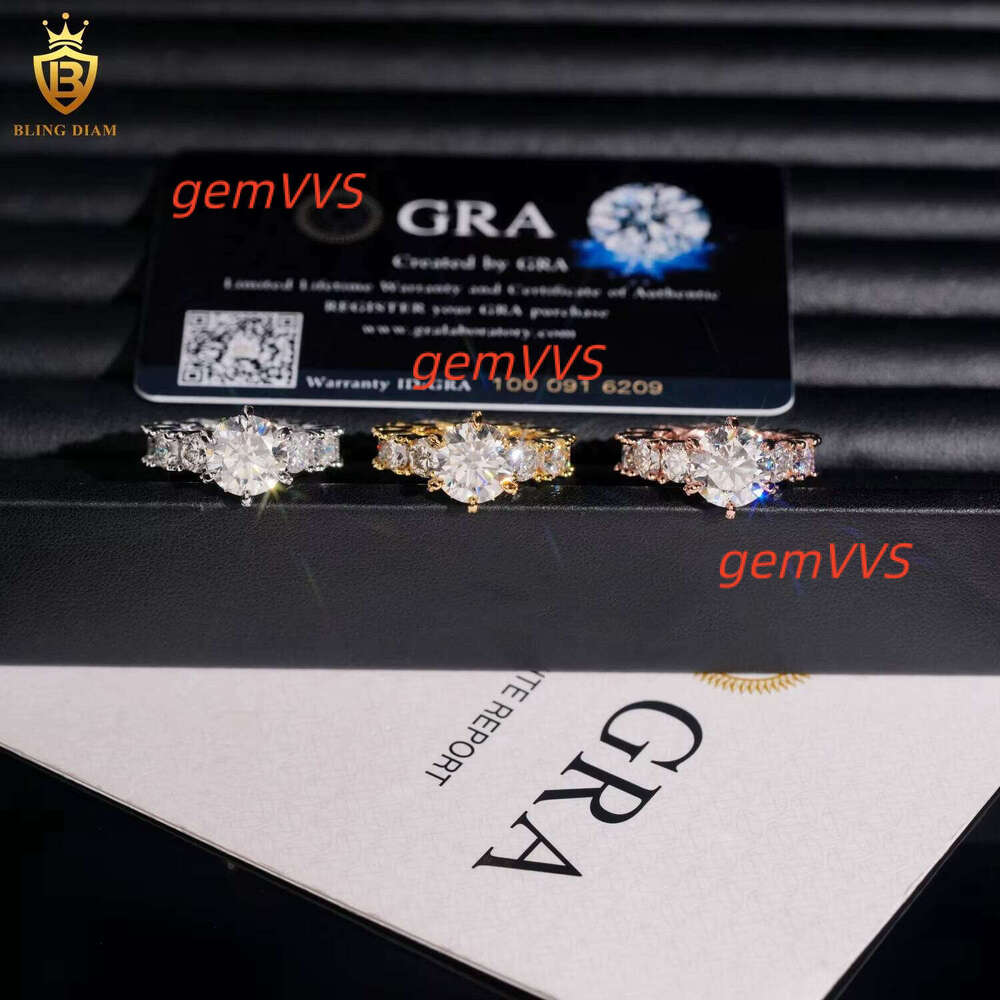 New Design Eternity 925 Sterling Silver Rings Iced Out Moissanite Fine Jewelry Ring Pass Diamond Test