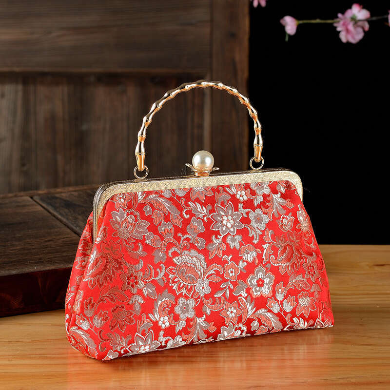 Retro Style Pearl Buckle Embroidered Hanfu Handbag Cheongsam New Year Banquet Bag MASA