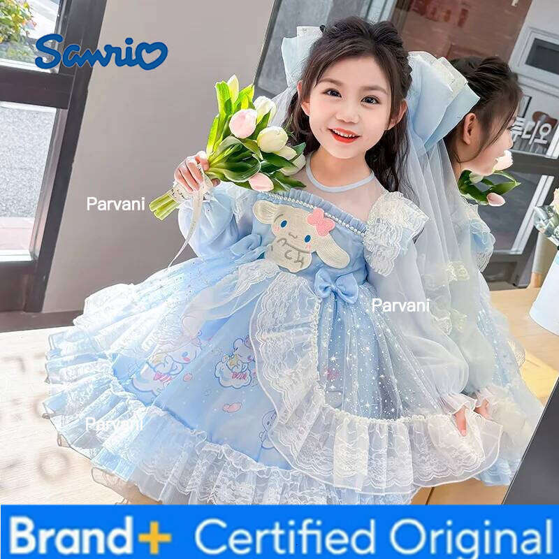 Sanrio Cute Cinnamoroll My Melody Girls Dres Lolita Role Play Spring Autumn Anime Princess Skirt Fashion Kawaii Birthday Festival Gift H260206 - view 7