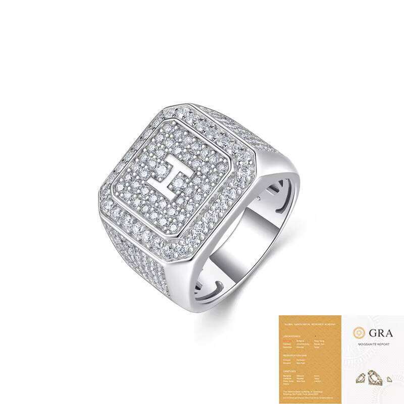 Moissanite Large Ring Hip Hop Style 925 Silver Luxury Fashion Jewelry Custom OEM For Trendy