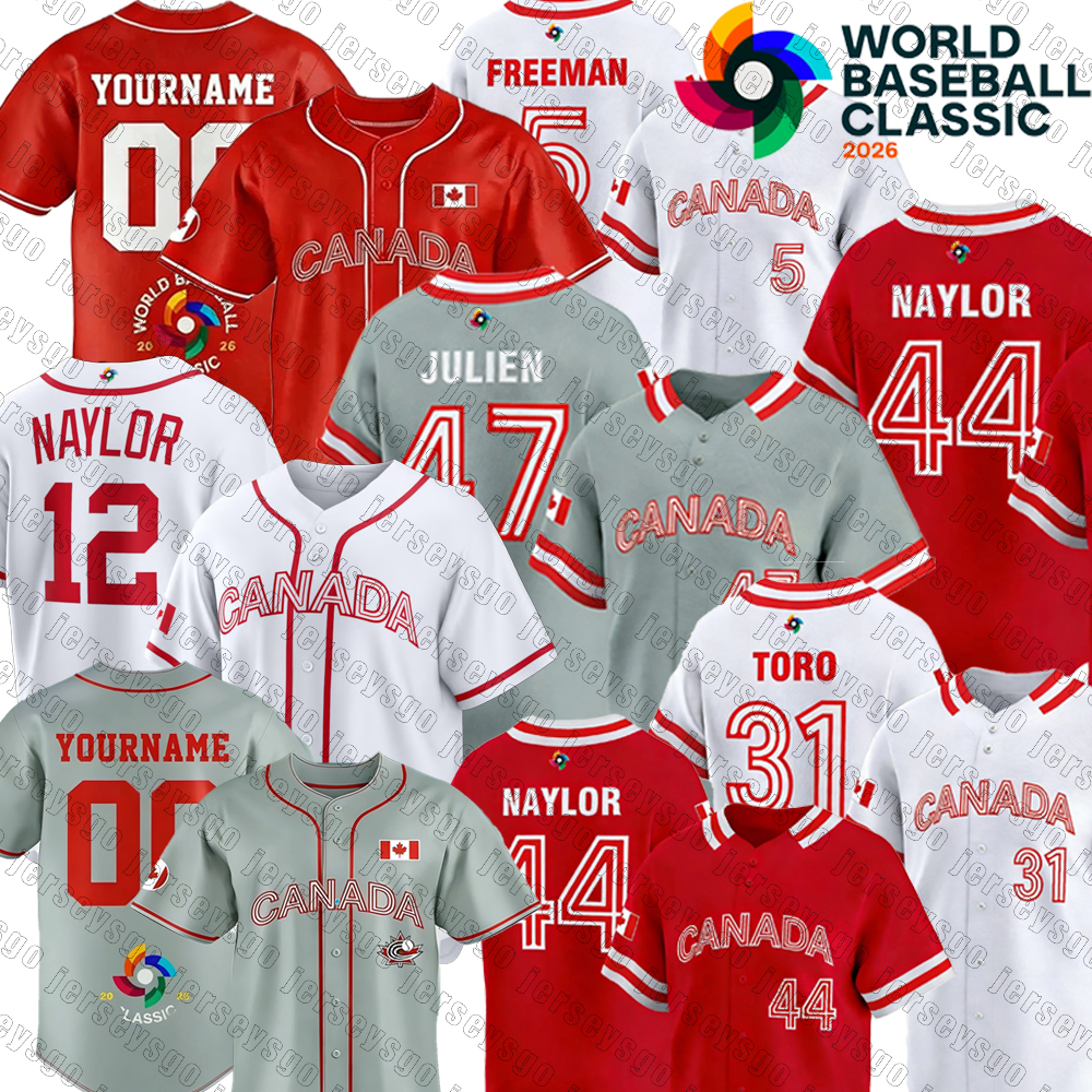 Josh Naylor WBC Team Canada Baseball Jersey World Baseball Classic Jersey 2026 Josh Naylor Bo Naylor Denzel Clarke Jameson Taillon Quantrill Michael Soroka Jerseys