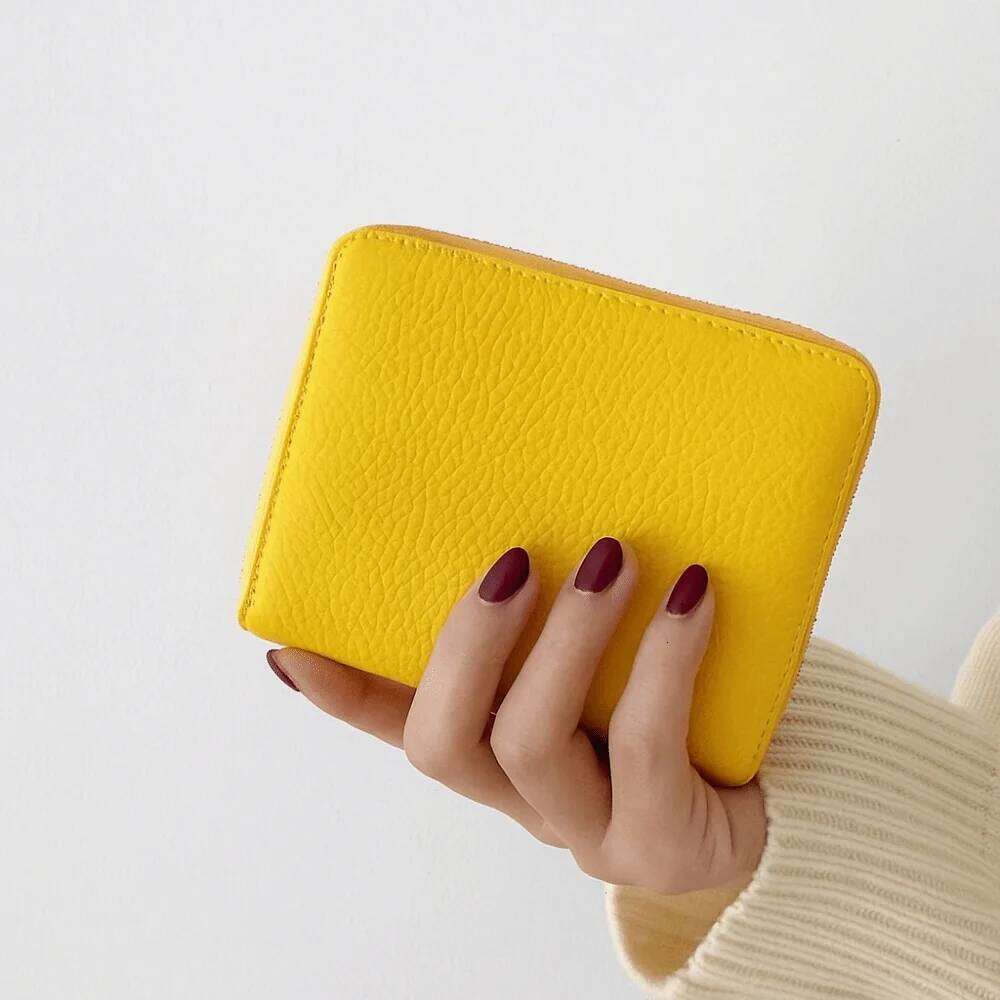 Pocket Purse Short Hangging Bag Multiple Slot PU Leather Multi-card Wallet Zipper Colorful Card Holder Women Y260206