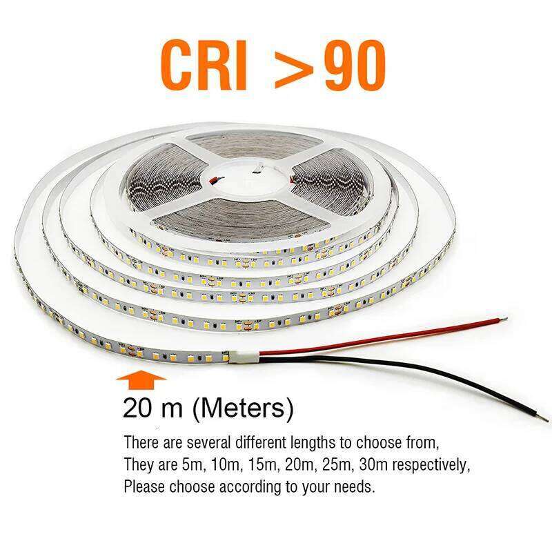 CRI90 High Brightness Single 5m 10m 15m 20m 25M 30m LED Strips 24V 12V Light Strip CRI 90 Flexible 20 meters Soft Lamp Bar Z260206