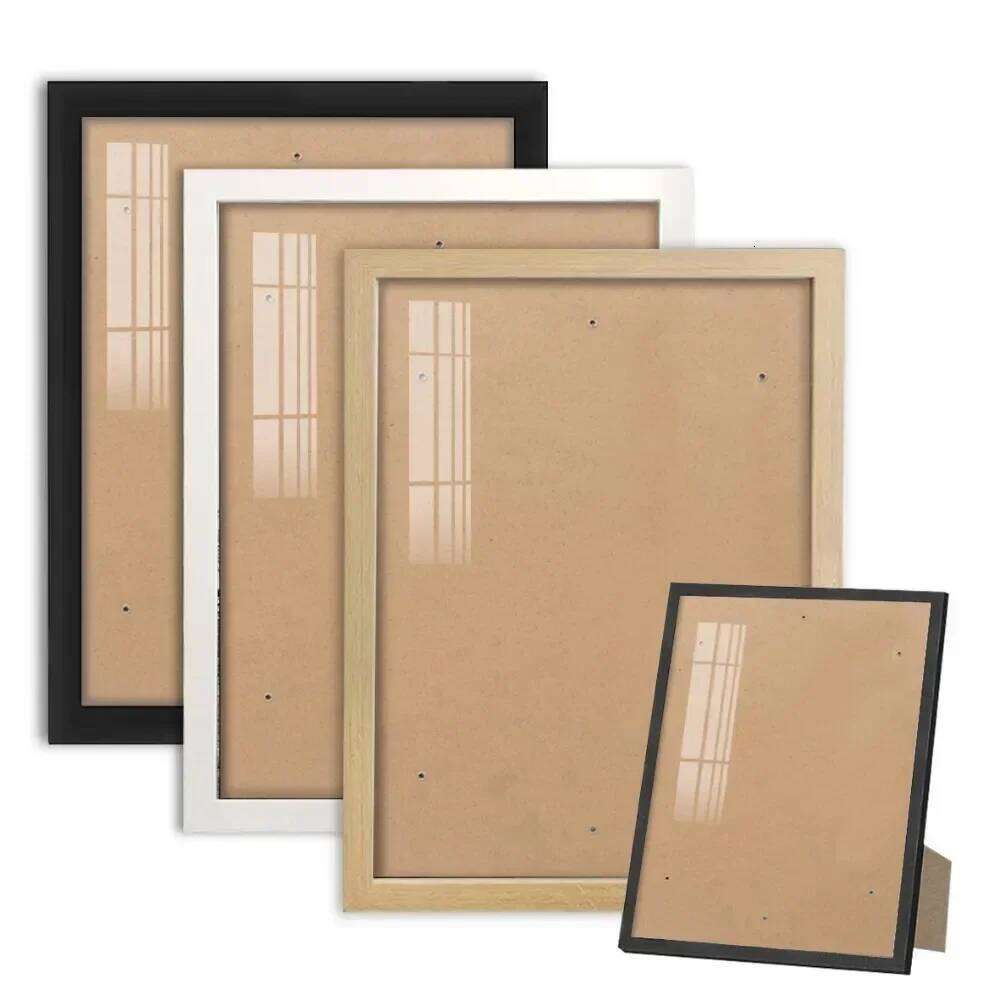 30x40cm Black and White Wood Grain Photo Frame Can Be Hung on The Wall with Certificate Poster Canvas Painting Decoration S260205