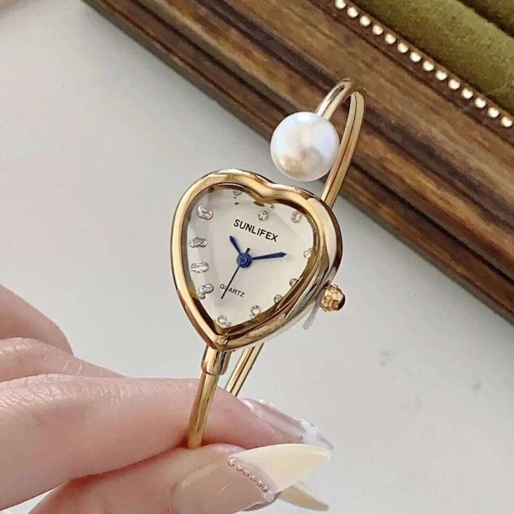 Sunlifex Women Pearl Bracelet Watches Heart DialLadies Quartz Wristwatch Fashion Femal Dropshipping Clock reloj para mujer Z260206