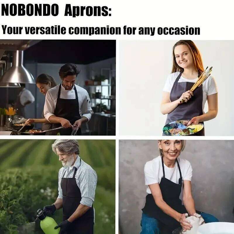 Kitchen Cooking Chef Halterneck With Pockets Catering Sleeveless Aprons Men Woman Waiter Apron S260205