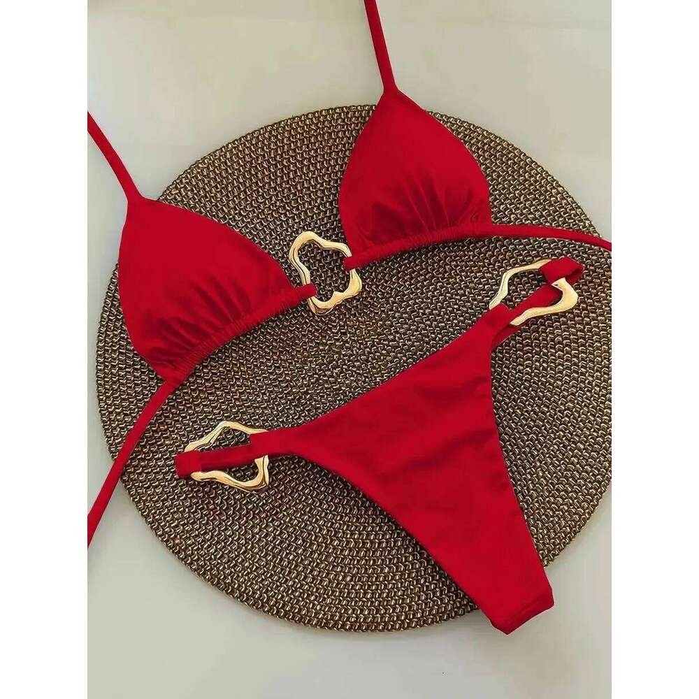 Sexy Halter Micro Bikini 2025 Women Swimsuit Solid Swimwear Thong Bikinis Set Brazilian Beach Wear Bathing Suit Biquini Female Z260206