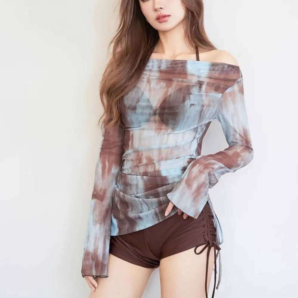 Sexy Sheer Slimming Mesh Fabric Bikini Set Tummy-Hiding Design Split Style Slim-Fit Swimwear Z260206