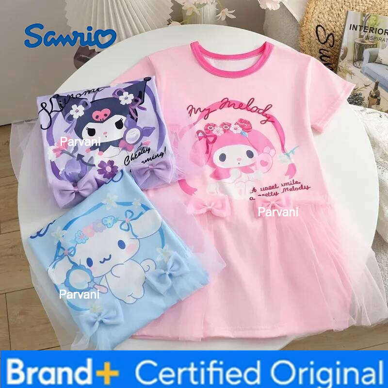 Sanrio hello kitty T-shirt dress summer cute cartoon girl kuromi short sleeve princess skirt children H2602061 - view 6