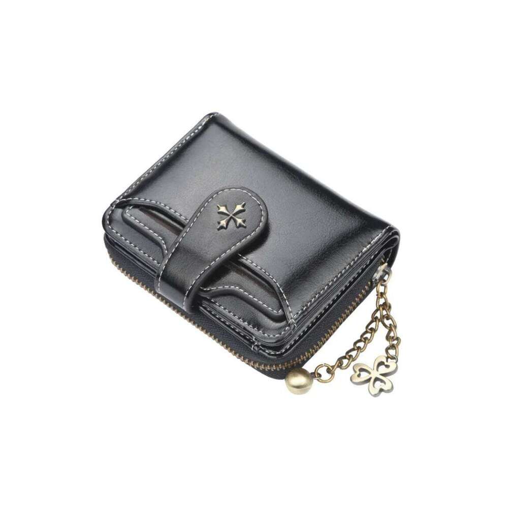 Women's short European and American fashion buckle wallet zipper coin purse Y260206